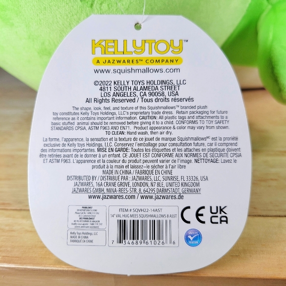 Squishmallow Antoni the Sea Turtle 14" Hug Mees UltraSoft Stuffed Toy Plush NWT - Picture 6 of 6